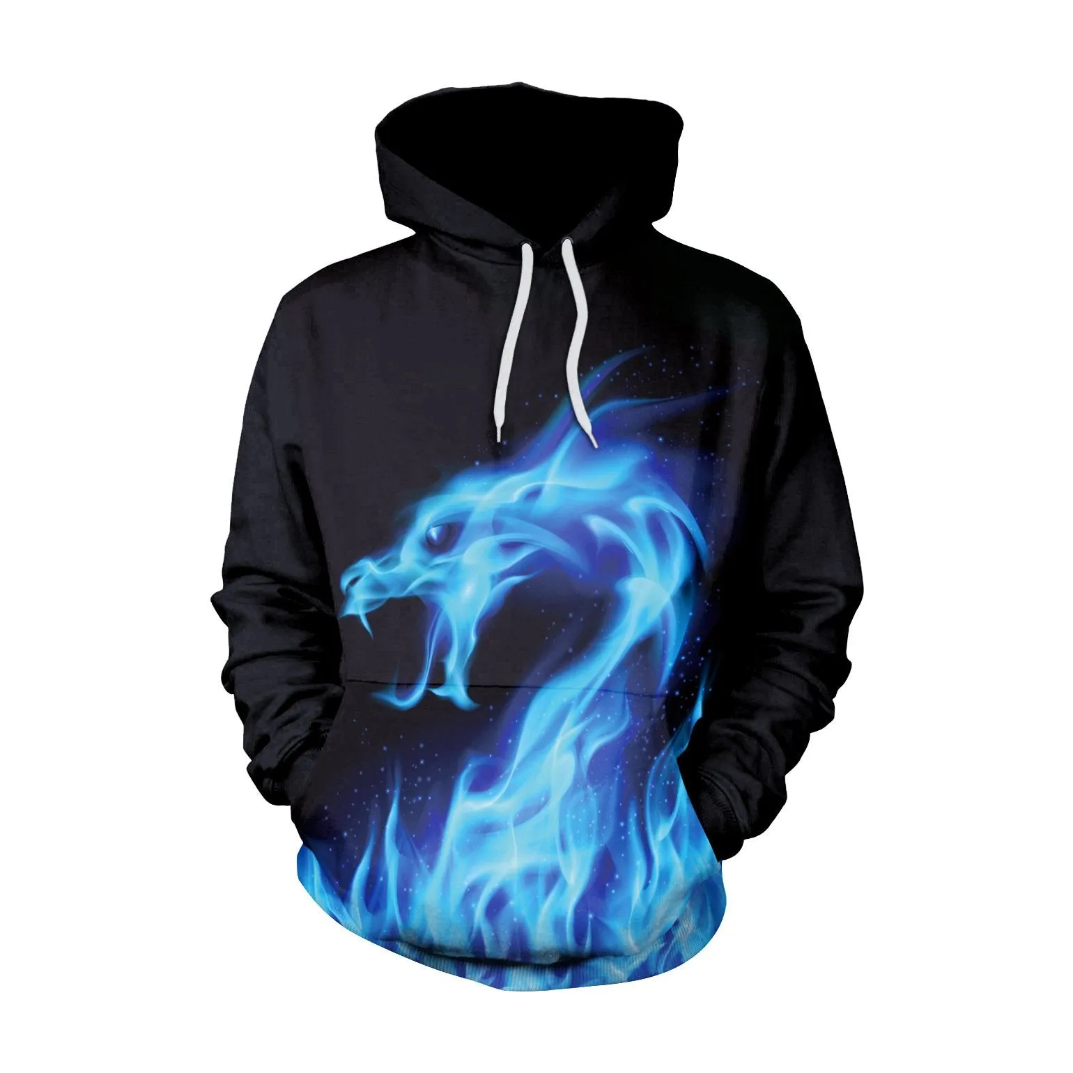 3D Digital Cartoon Print Women Loose Hooded Hoodie