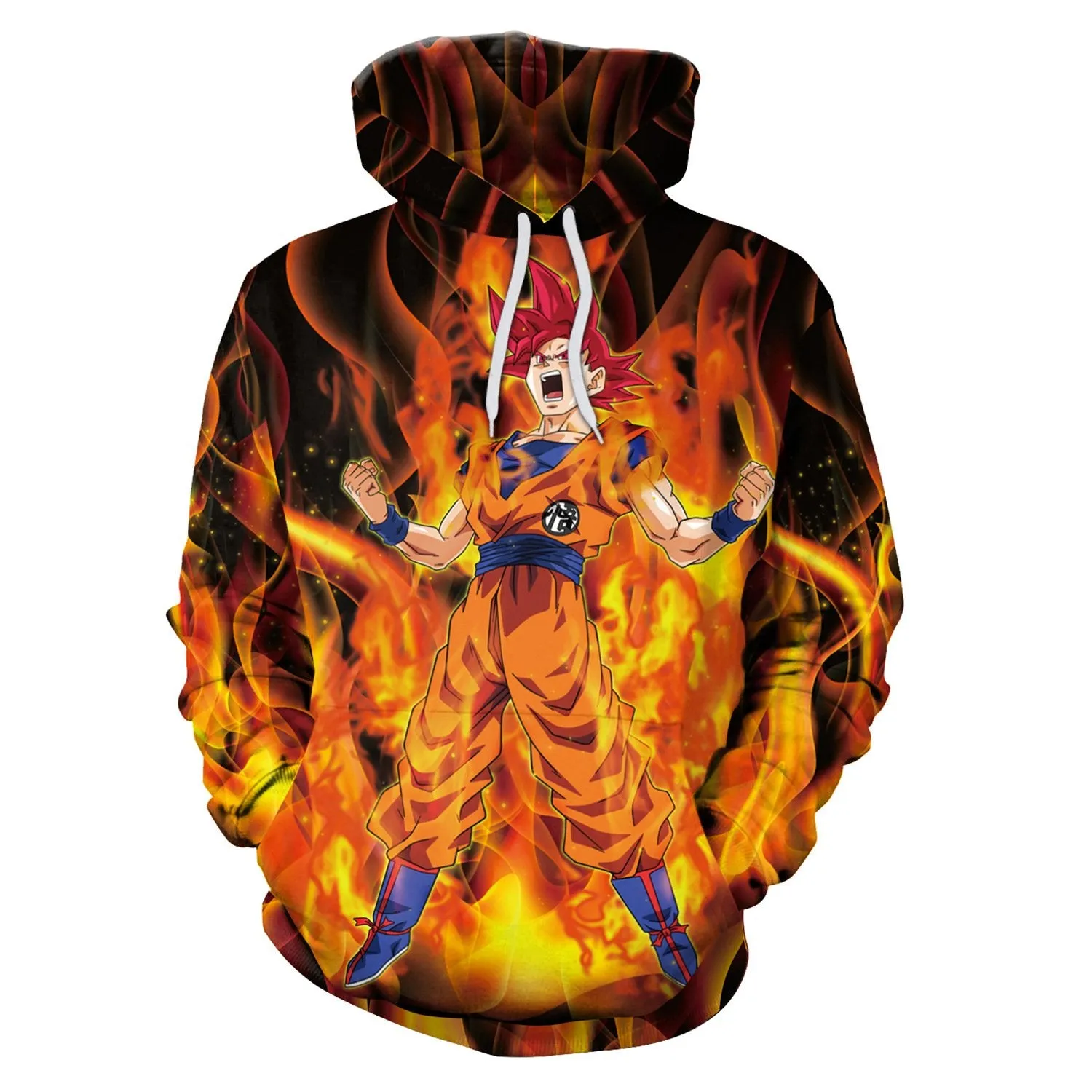 3D Digital Cartoon Print Women Loose Hooded Hoodie