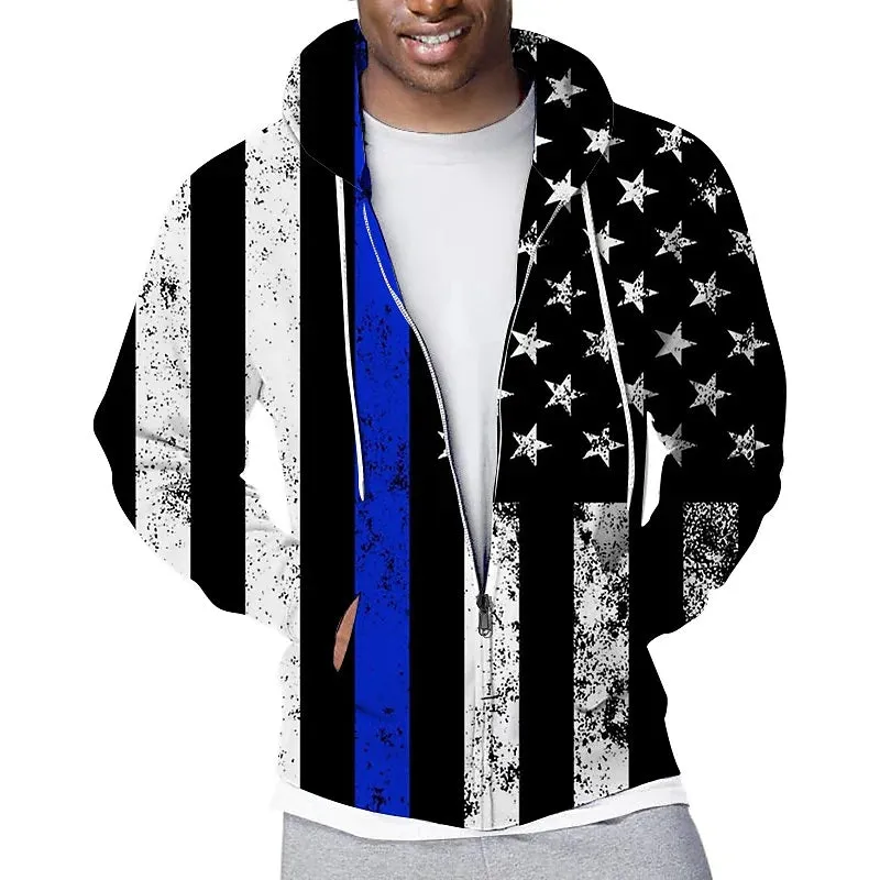 3D PRINT HOODIES WITH FLAG PRINT