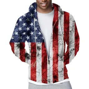 3D PRINT HOODIES WITH FLAG PRINT