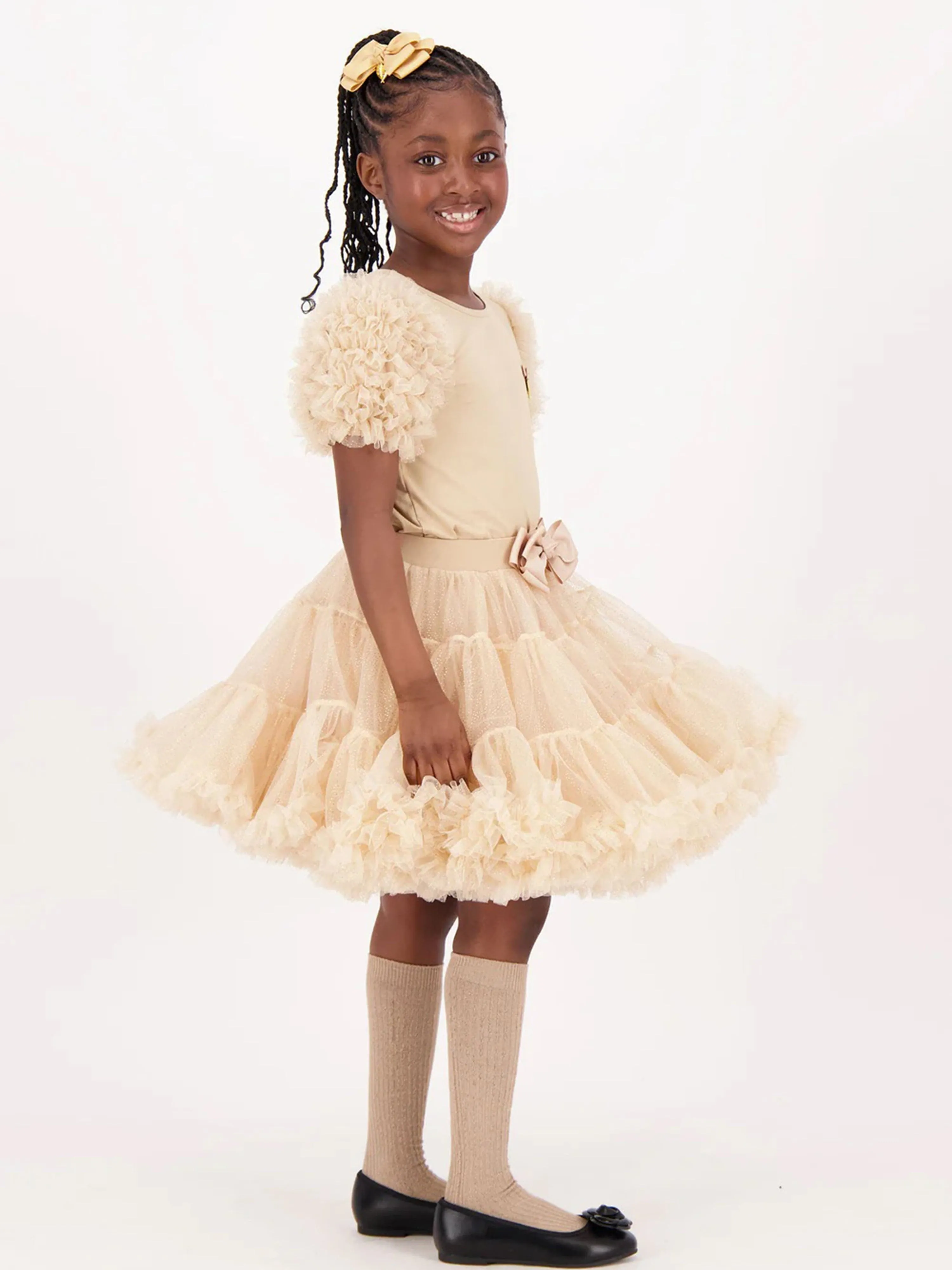 Angels Face Girls Pixie Sparkle Tutu in Beige