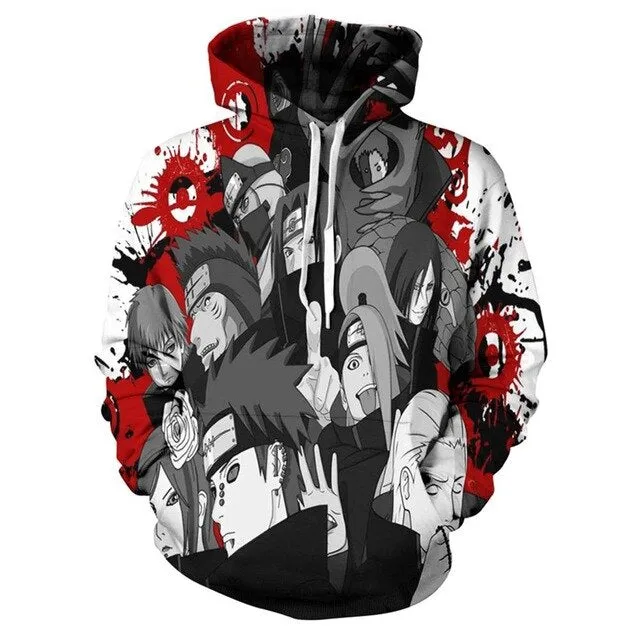 Anime Naruto 3D Hoodies Streetwear Sweatshirt Casual Hoody Men Women 3D Pullover Harajuku Tracksuit Male Hip Hop Hooded DropShip