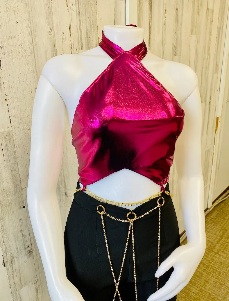 “Ava” disco crop top