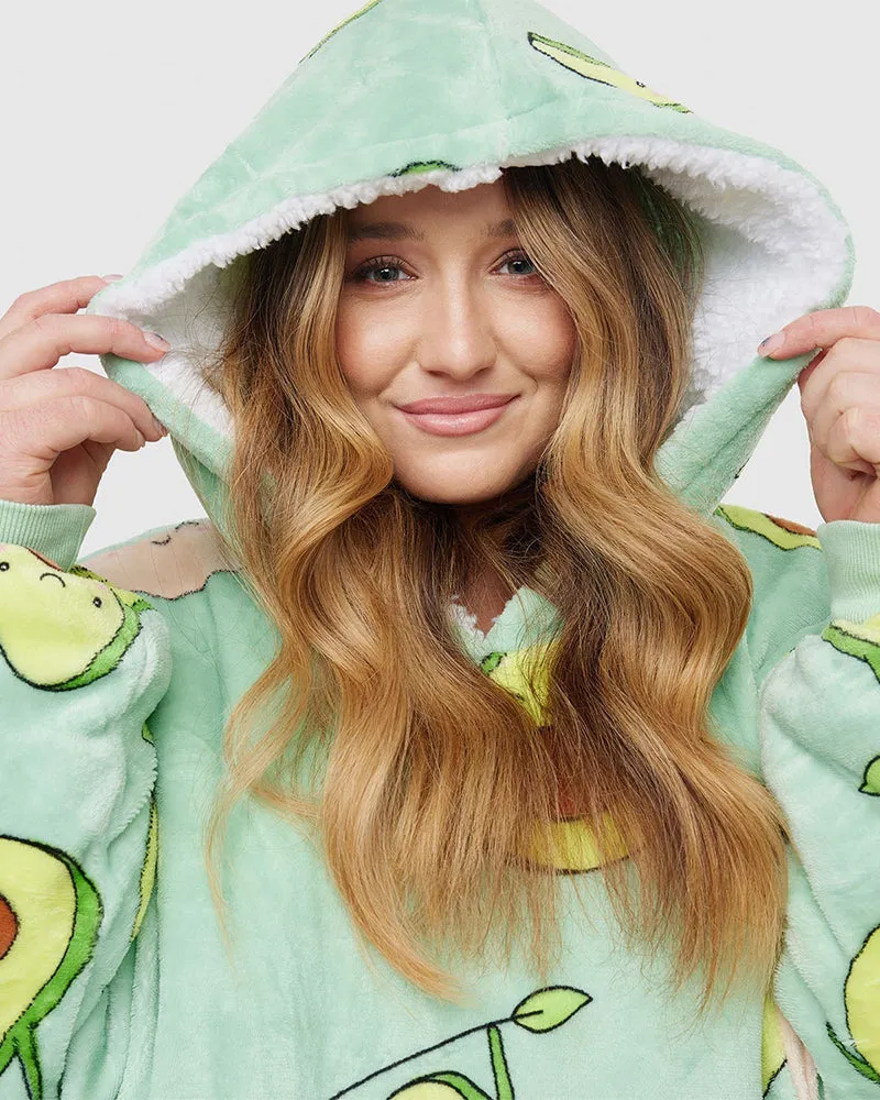 Avocado Printed Loose Blanket Hoodie