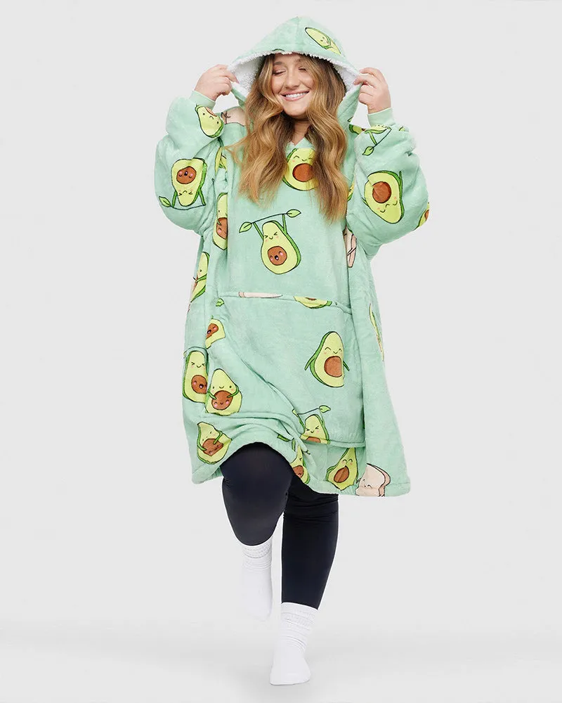 Avocado Printed Loose Blanket Hoodie