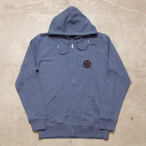 BB Smiley Crest - Zipped Hood - Blue