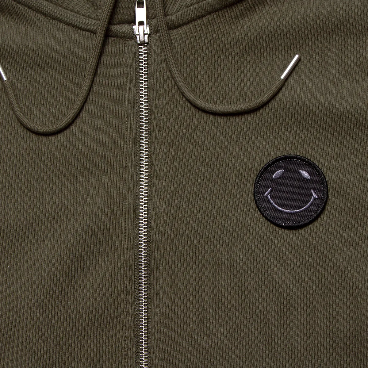 BB Smiley Crest - Zipped Hood - Khaki