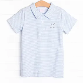 Best Day Birdie Embroidered Polo, Blue