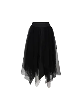 Black Lace Gauze Skirt