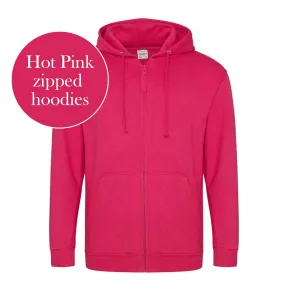 Bridal Zipped Hoodies - Hot Pink