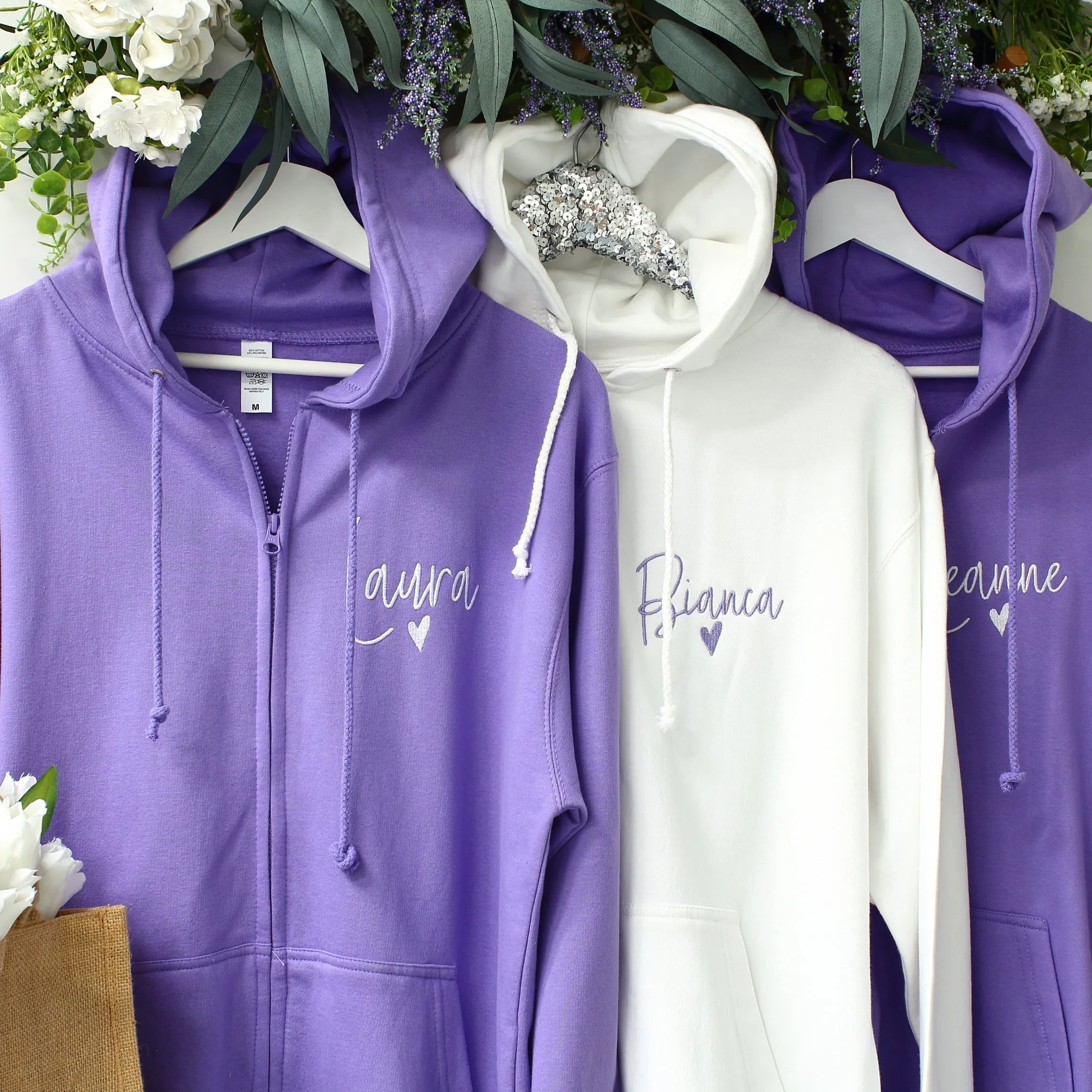 Bridal Zipped Hoodies - Lavender