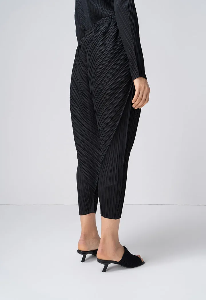 Choice Solid Pleated Trousers Black