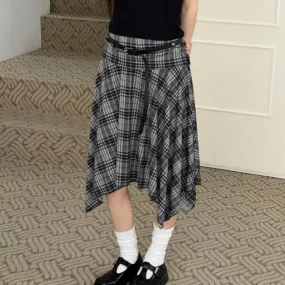 Clara Asymmetrical Plaid Skirt