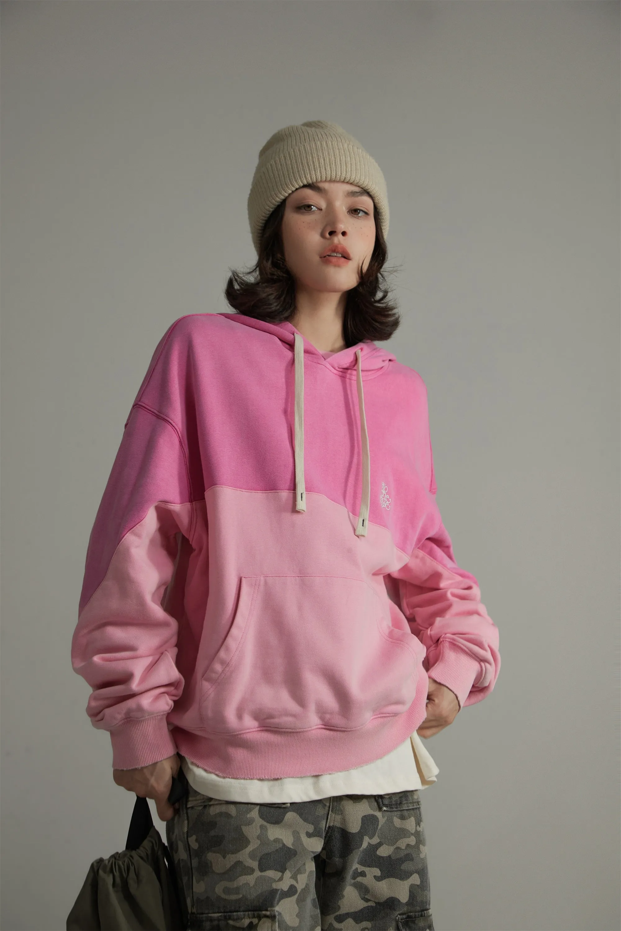 Cotton Color Loose Fit Hoodie