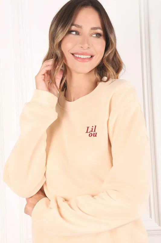 CREAM LOGO SWEATSHIRT