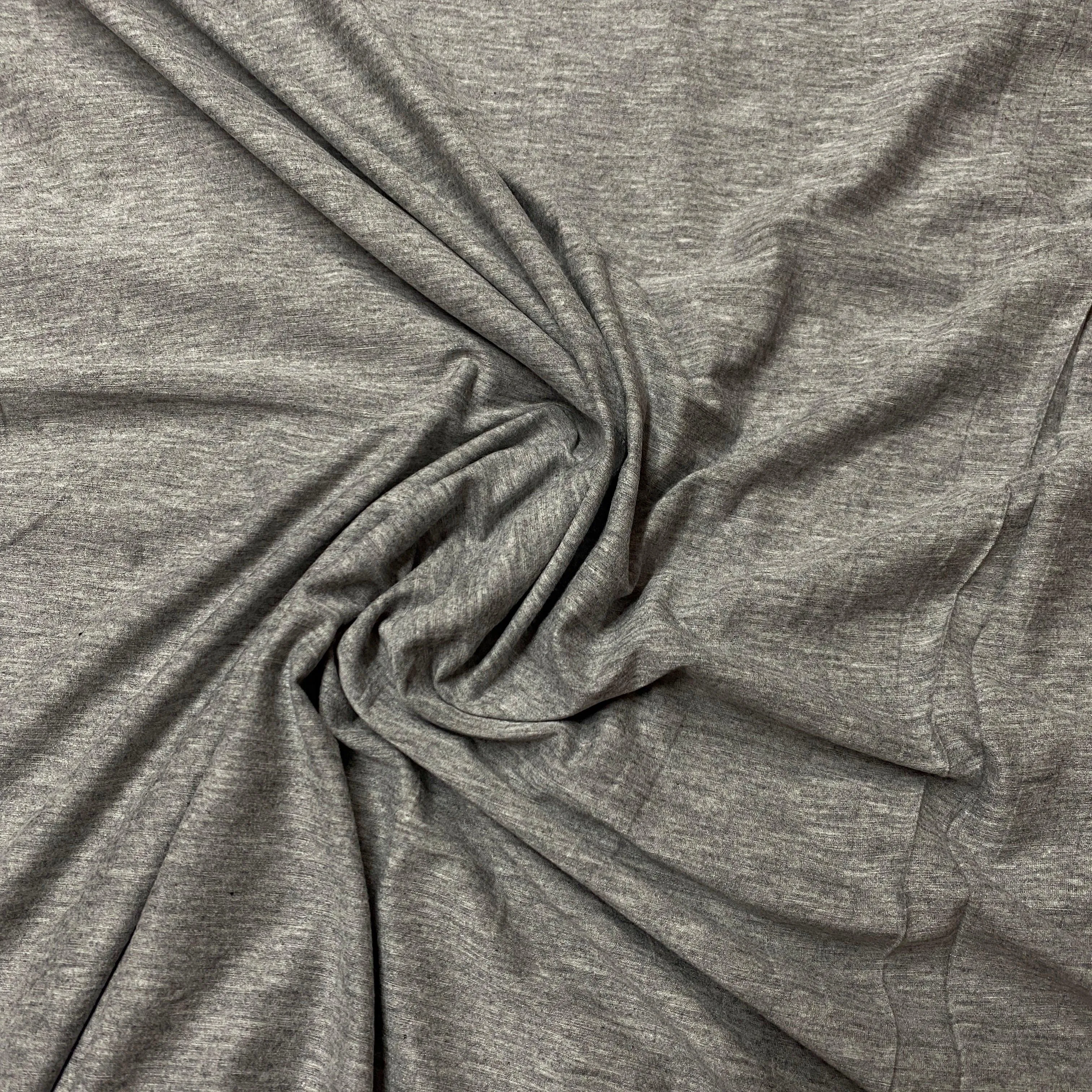 Dark Gray Heather Cotton/Polyester Jersey Fabric