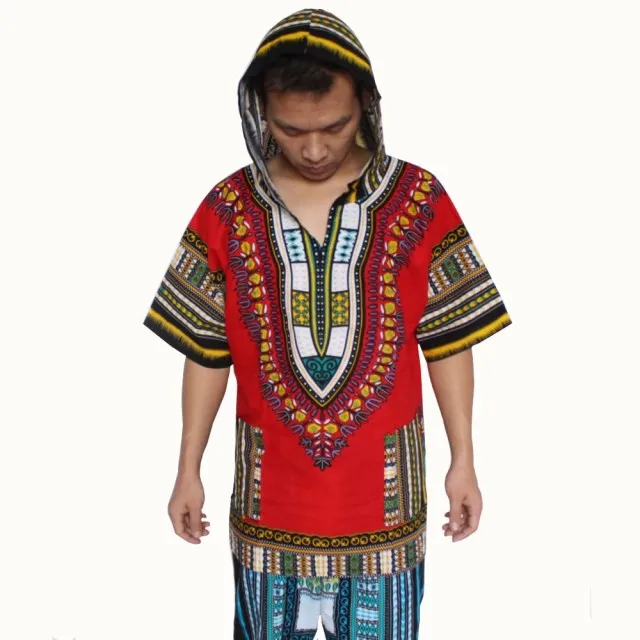 Dashiki Hoodies Loose African 100% Cotton Unisex Kimono  T00445