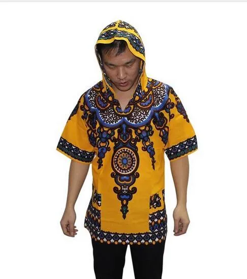 Dashiki Hoodies Loose African 100% Cotton Unisex Kimono  T00445