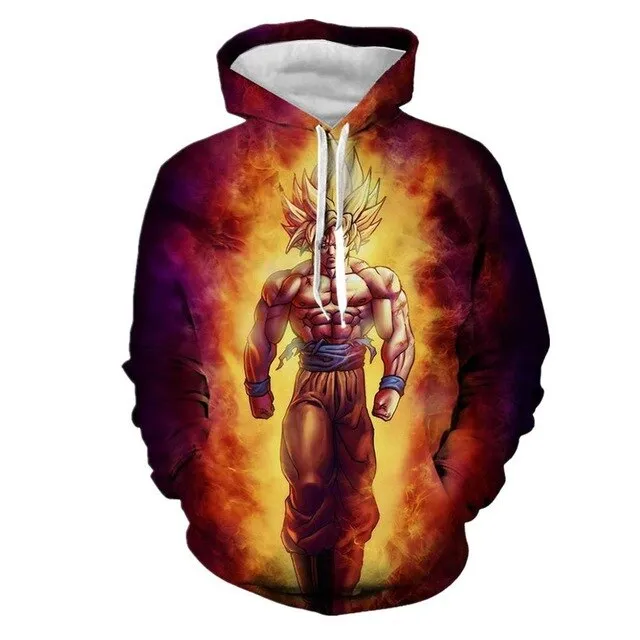 Dragon Ball Z Goku 3D Hoodies Anime Hoodie Unisex 3D Print Fashion Streetwear Hip Hop Punk Hoodies Harajuku Hooded Plus Size