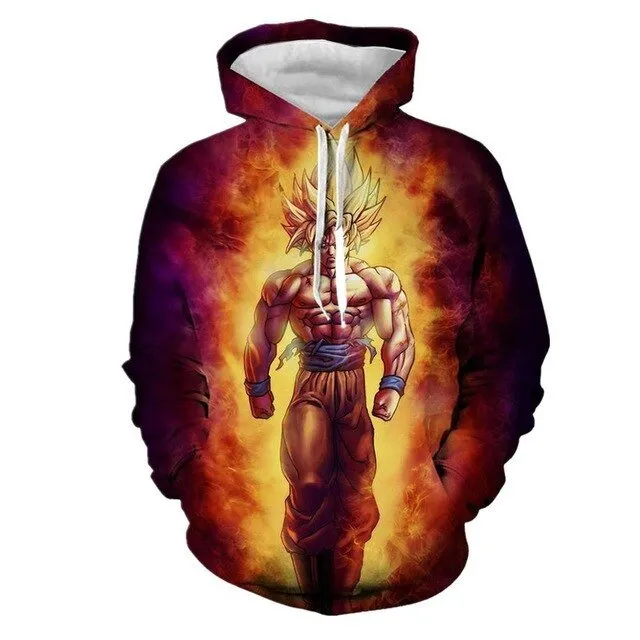 Dragon Ball Z Goku Anime 3D Print Hoodies Sweatshirts Harajuku Cartoon Hooded Women/Men long sleeve hip hop streetwear Clothes