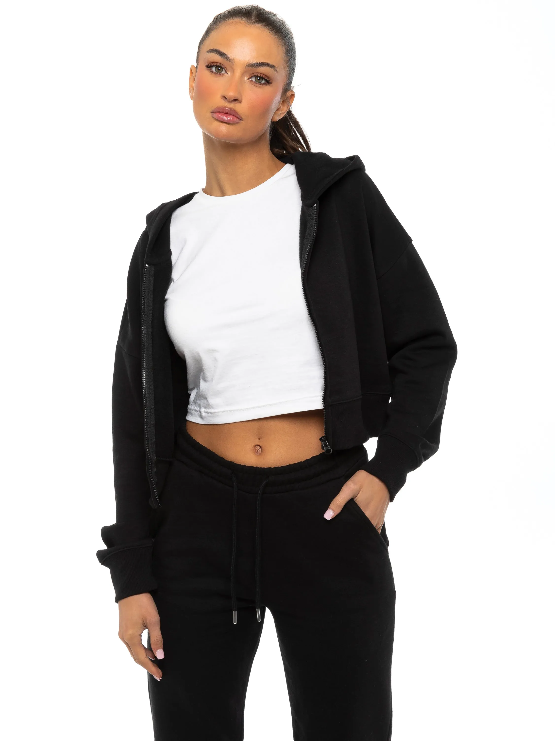 Enzo | Womens Cropped Zipped Hoodie