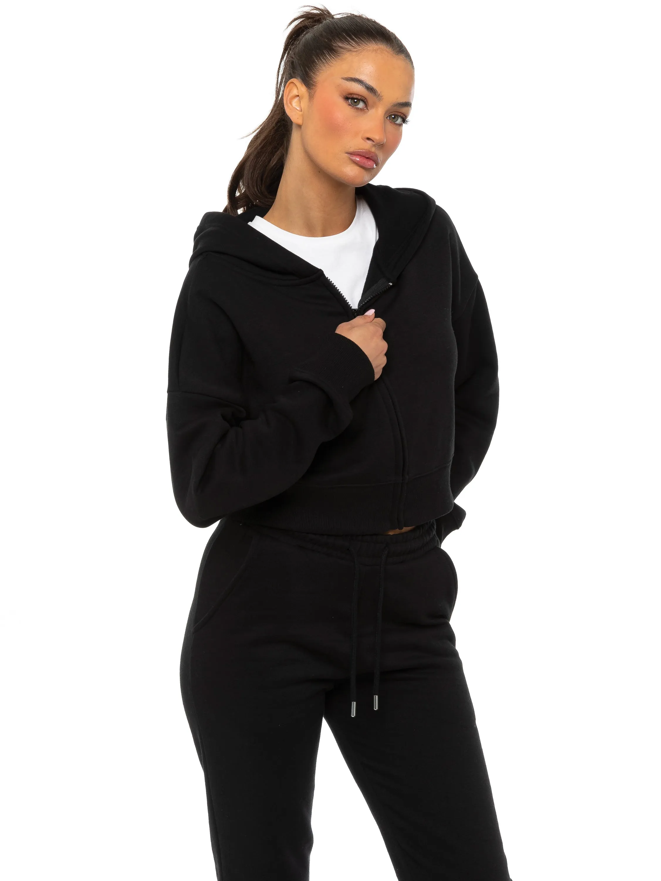 Enzo | Womens Cropped Zipped Hoodie