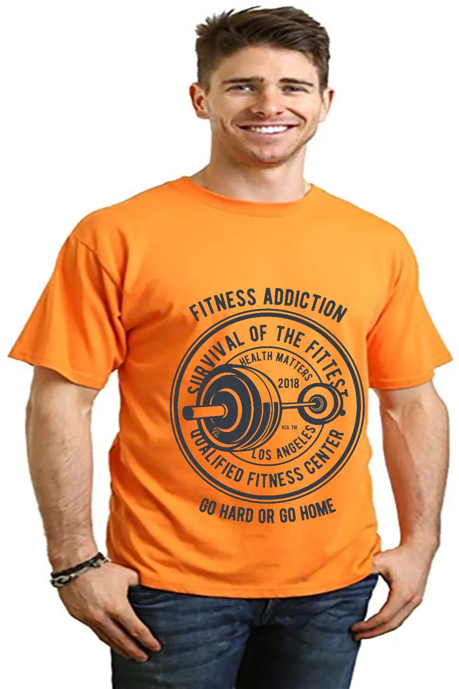 Fitness Addiction Men's Bamboo Viscose/Organic Cotton Short Sleeve Graphic T-Shirt