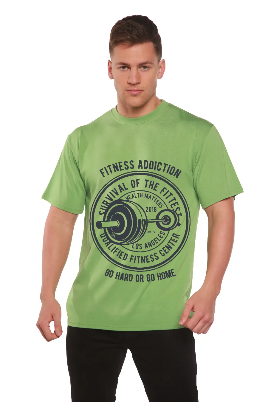 Fitness Addiction Men's Bamboo Viscose/Organic Cotton Short Sleeve Graphic T-Shirt