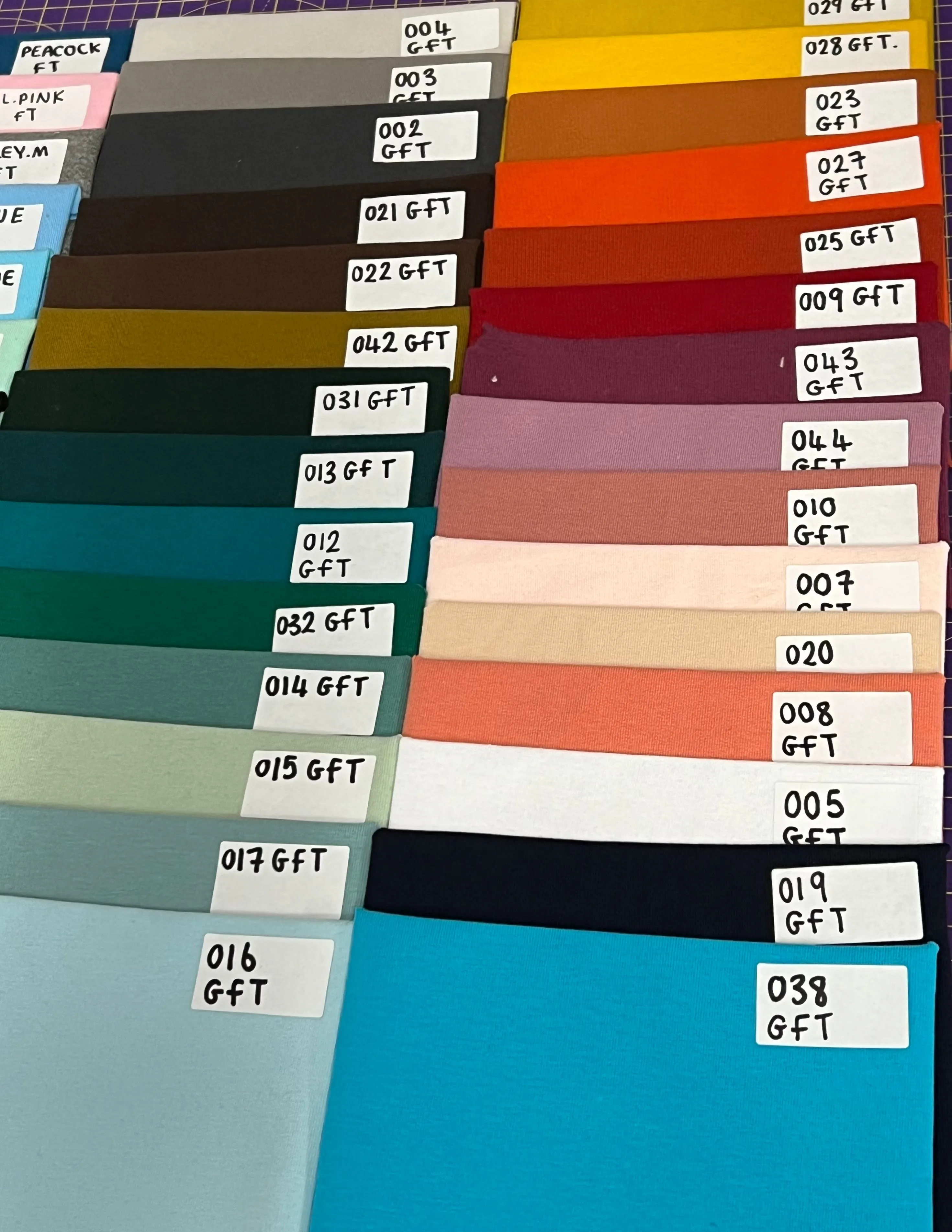 GOTS ORGANIC FRENCH TERRY 250GSM 23 SHADES PER METRE SALE