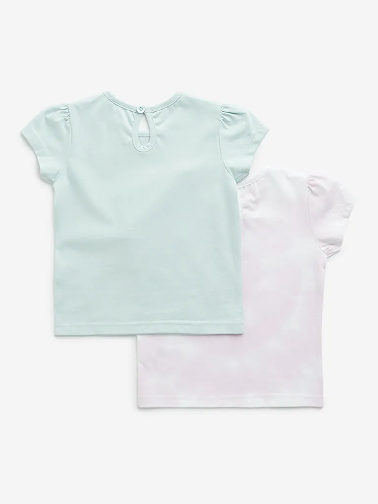 HOP Baby Pink Bunny Design T-Shirts - Pack of 2