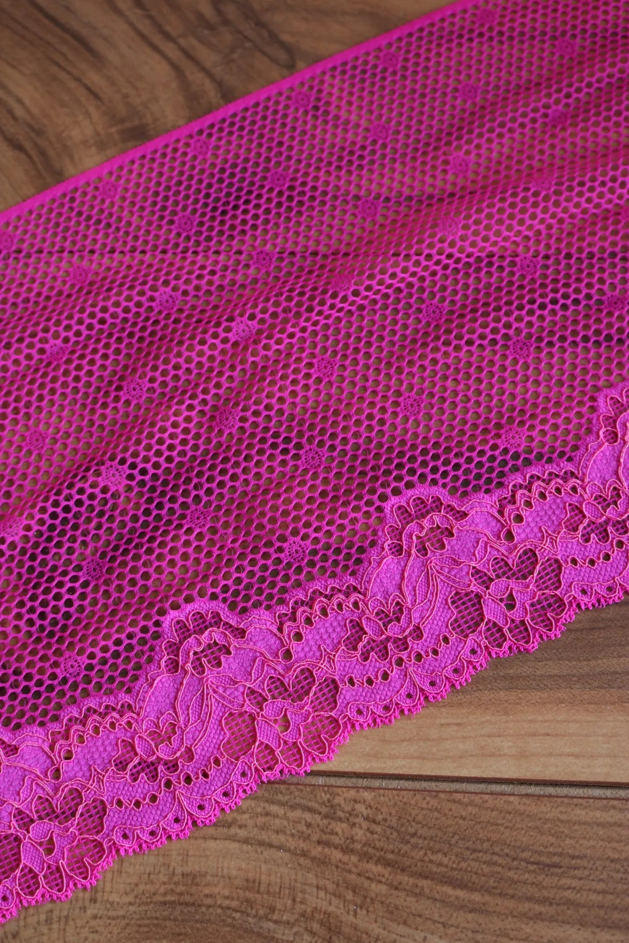 Hot Pink & Orange 8.5" Wide Stretch Lace