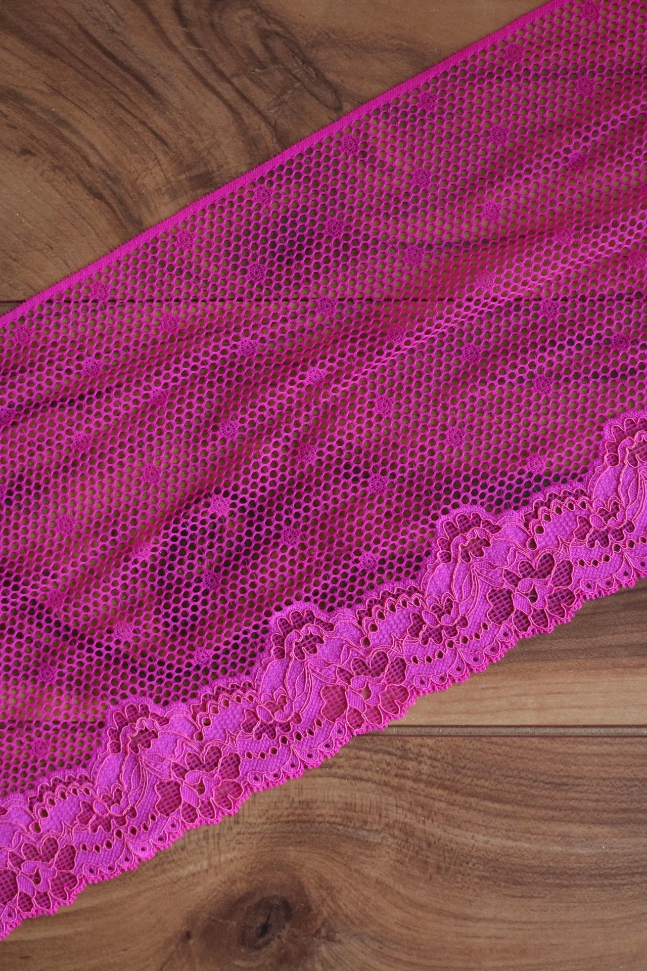 Hot Pink & Orange 8.5" Wide Stretch Lace