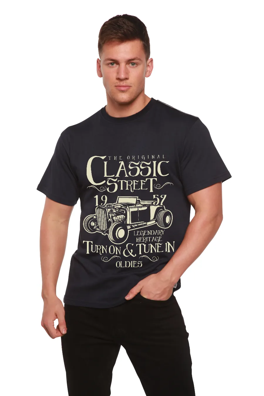 Hot Rod Classic Men's Bamboo Viscose/Organic Cotton Short Sleeve Graphic T-Shirt