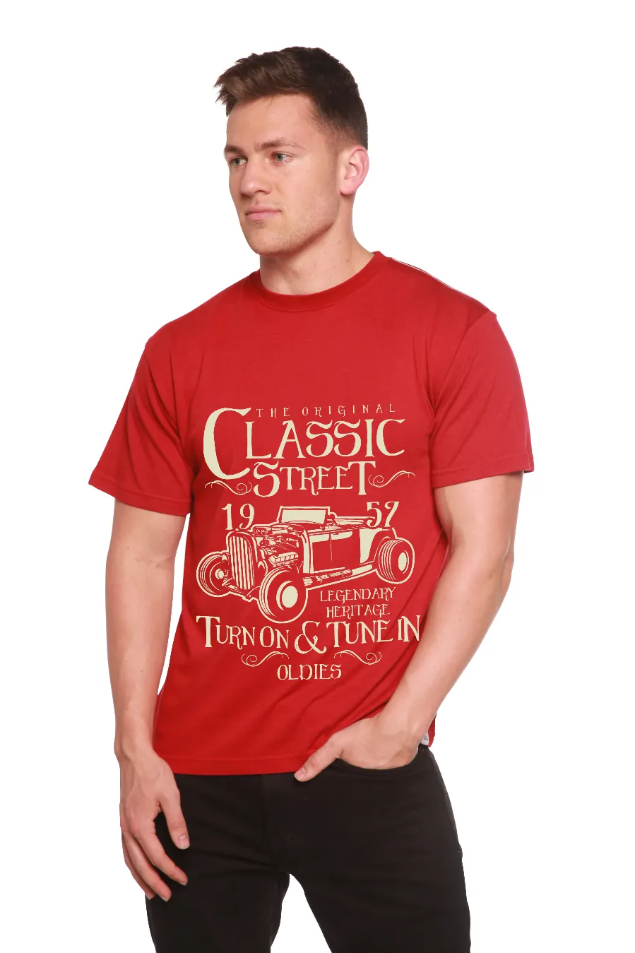 Hot Rod Classic Men's Bamboo Viscose/Organic Cotton Short Sleeve Graphic T-Shirt