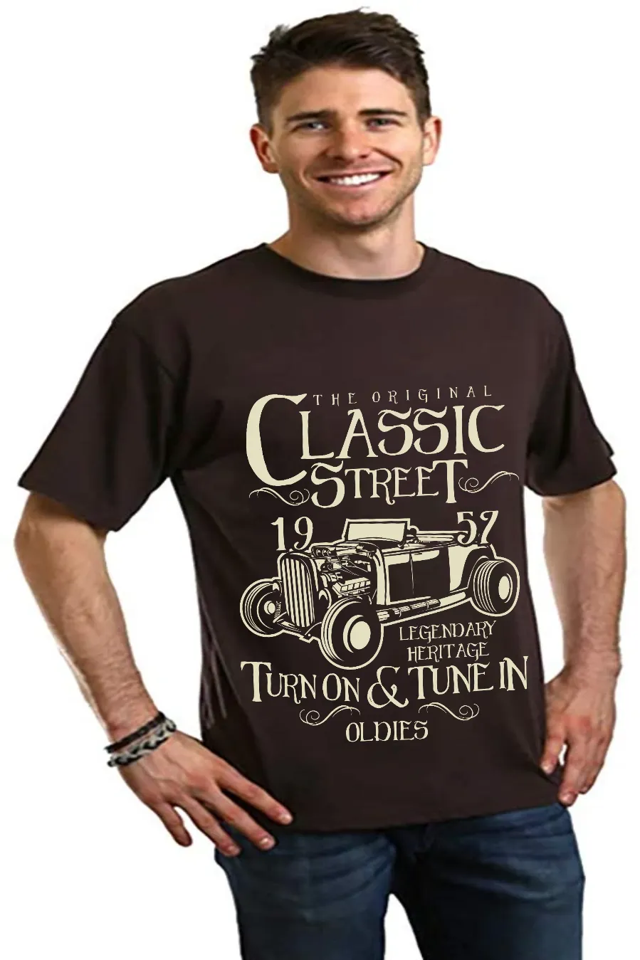 Hot Rod Classic Men's Bamboo Viscose/Organic Cotton Short Sleeve Graphic T-Shirt