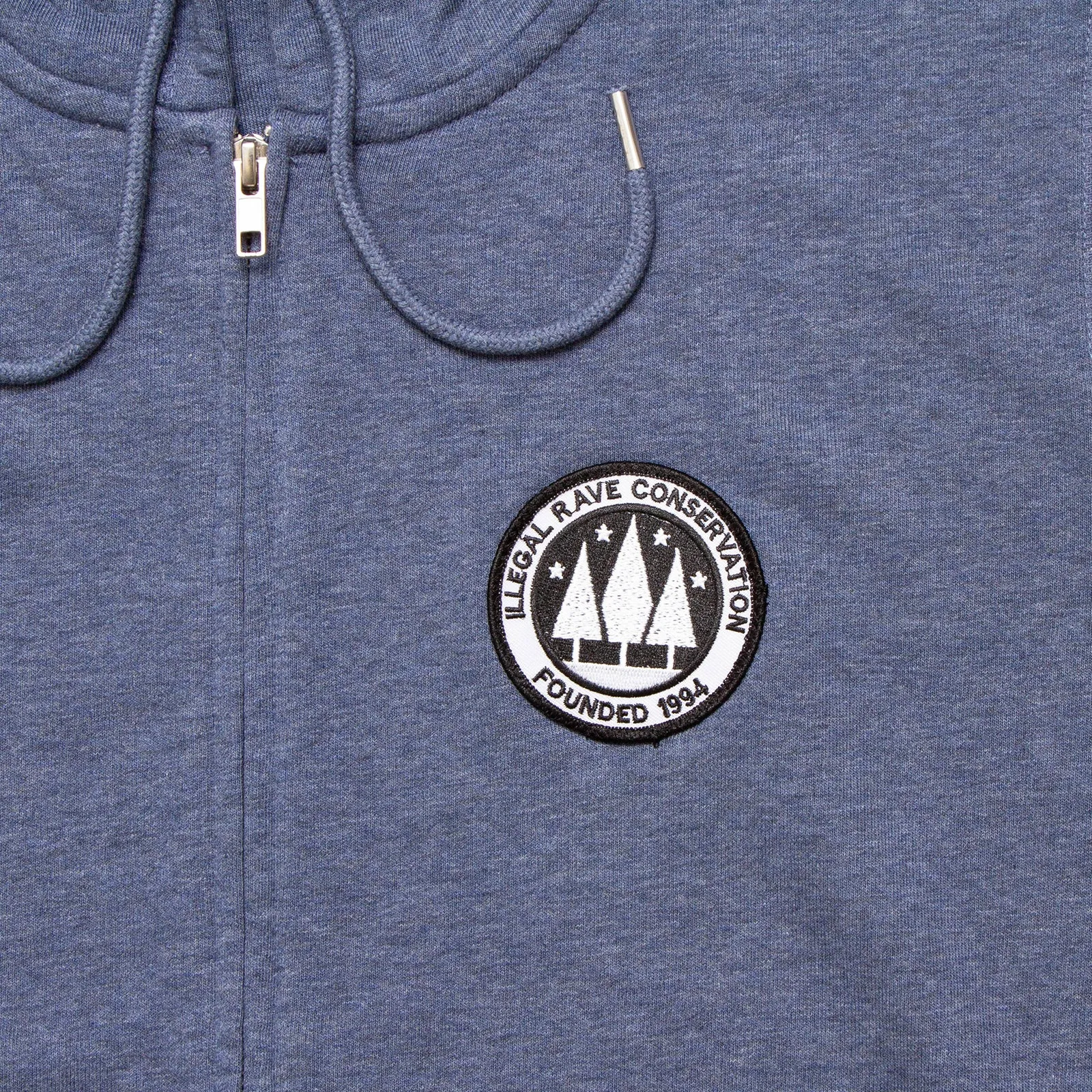 Illegal Rave Conservation Crest - Zipped Hood - Blue