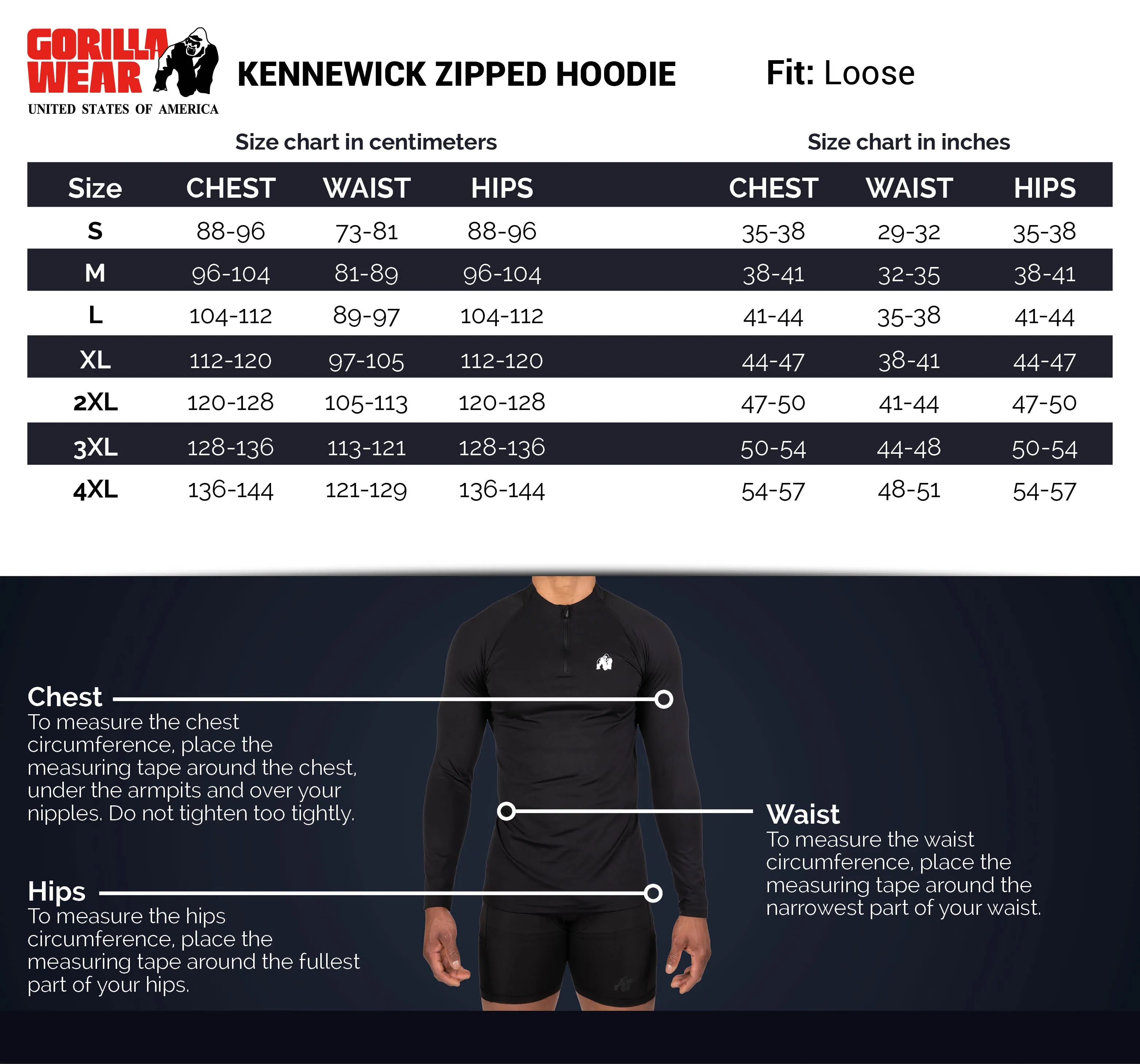 Kennewick Zipped Hoodie - Black