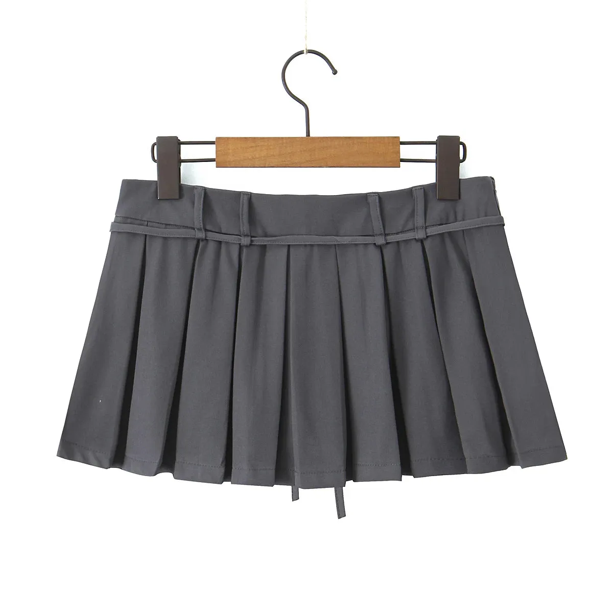 Korean Style Pleated Black Mini Skirt Cute White Skirt