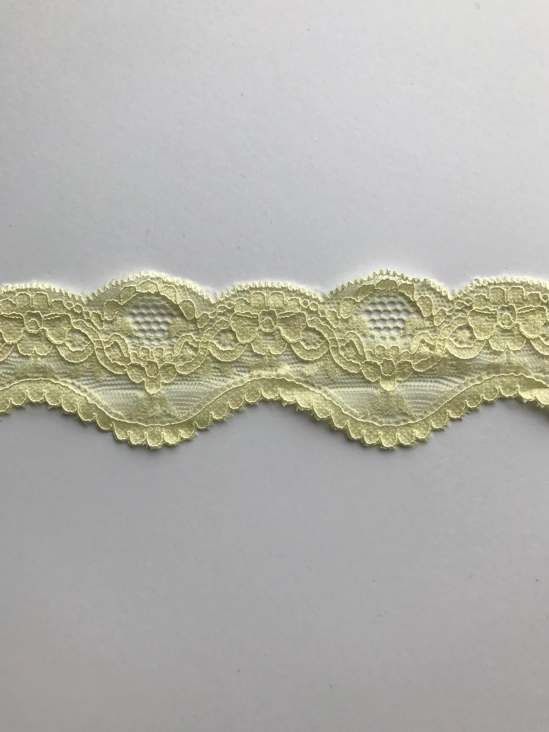 Light Yellow 2" Wide Stretch Lace