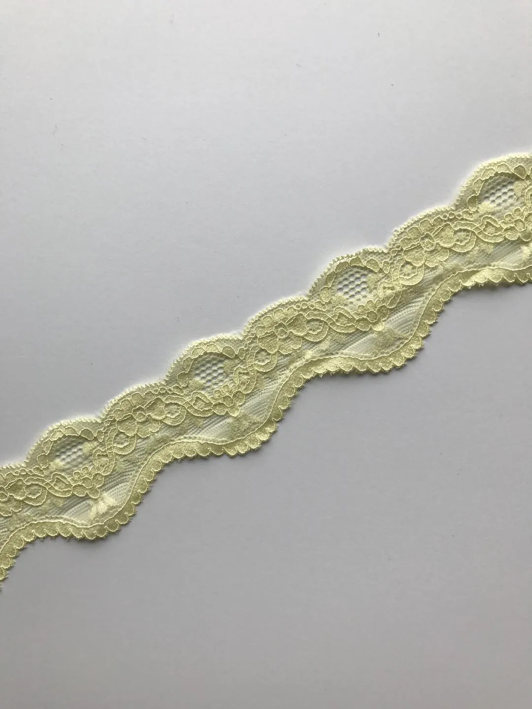 Light Yellow 2" Wide Stretch Lace