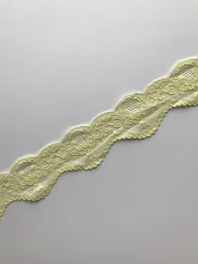 Light Yellow 2" Wide Stretch Lace