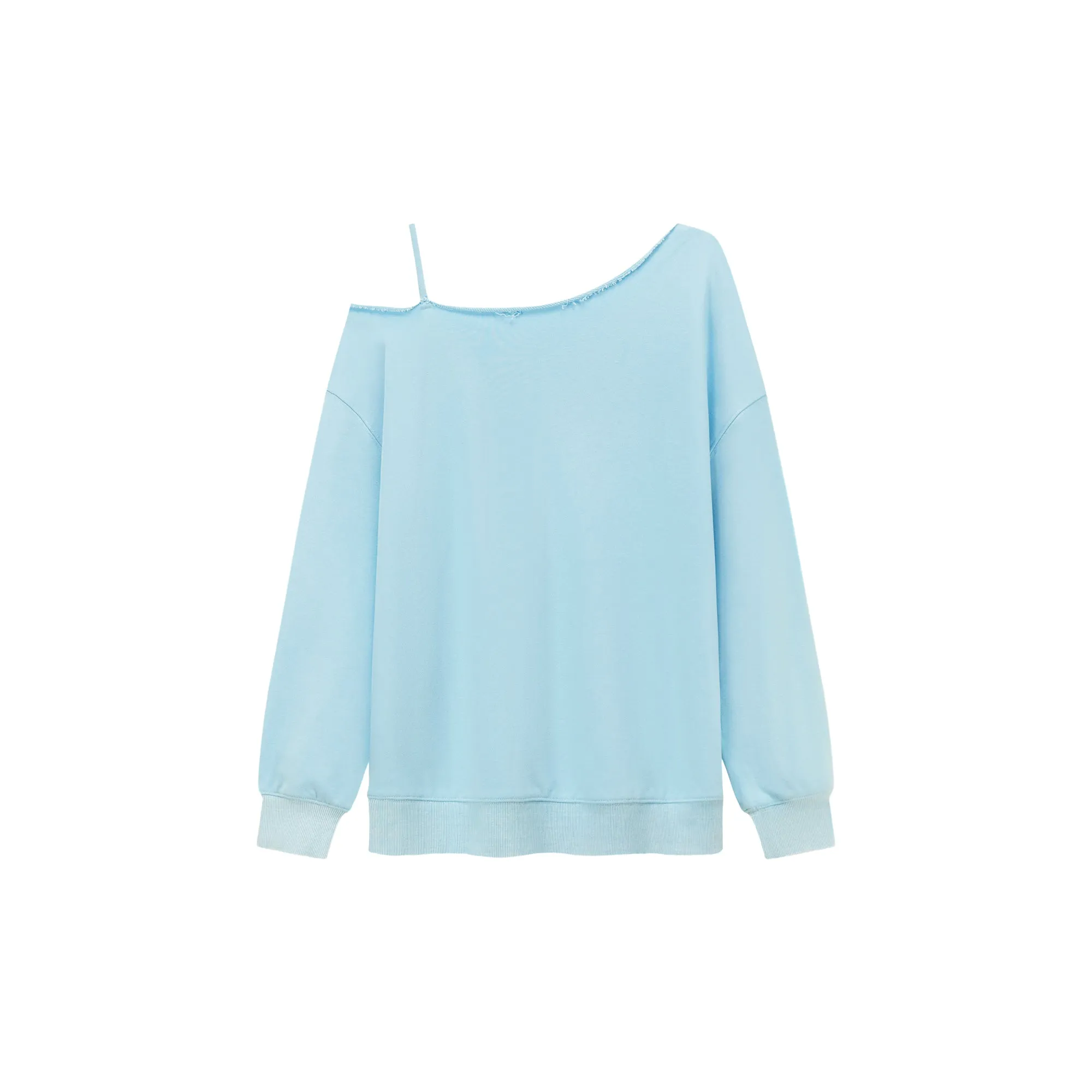 Logo One Shoulder Loose Fit Sweatshirt