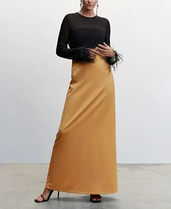 MANGO Women's Flowy Long Skirt