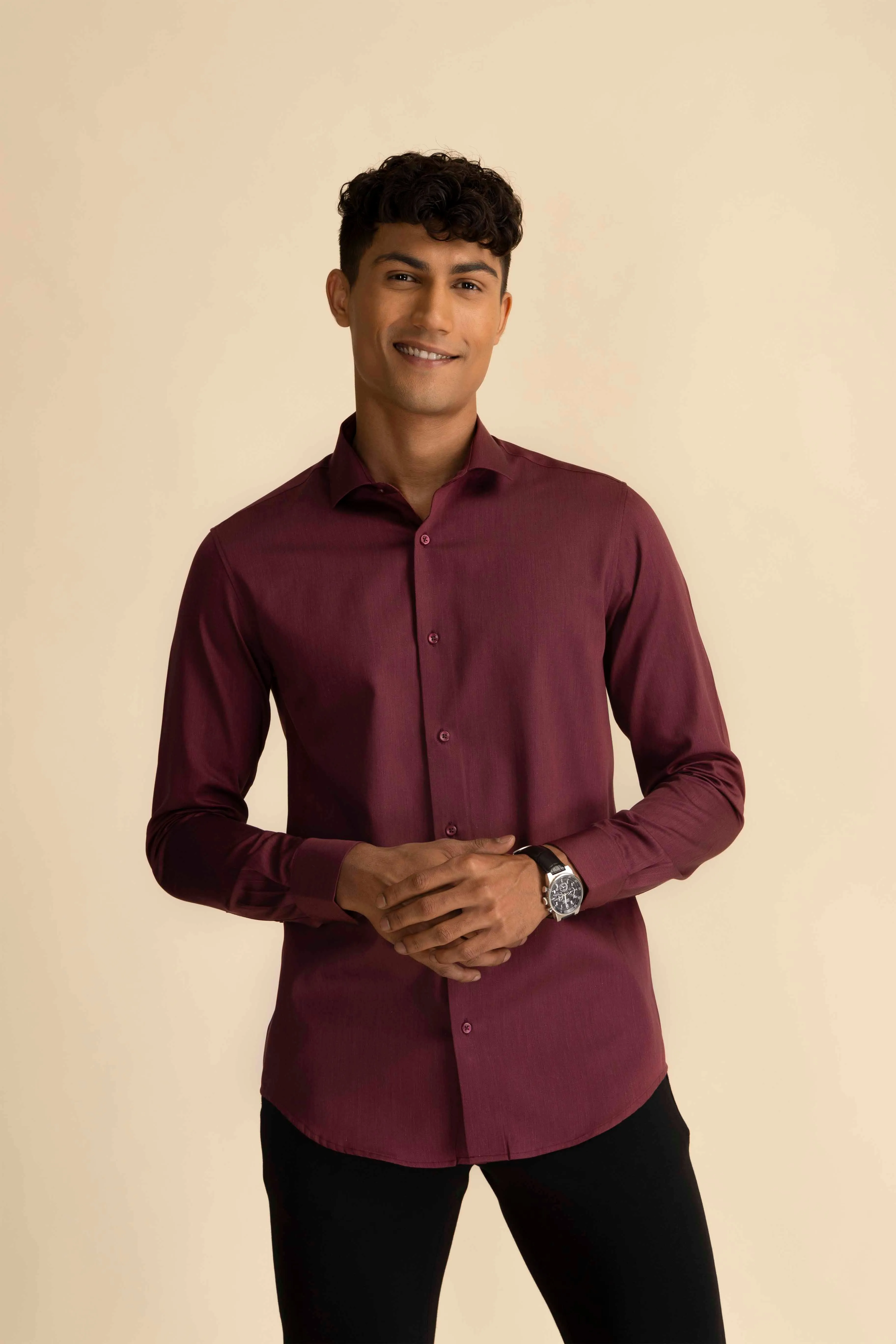 Maroon Melange Shirt