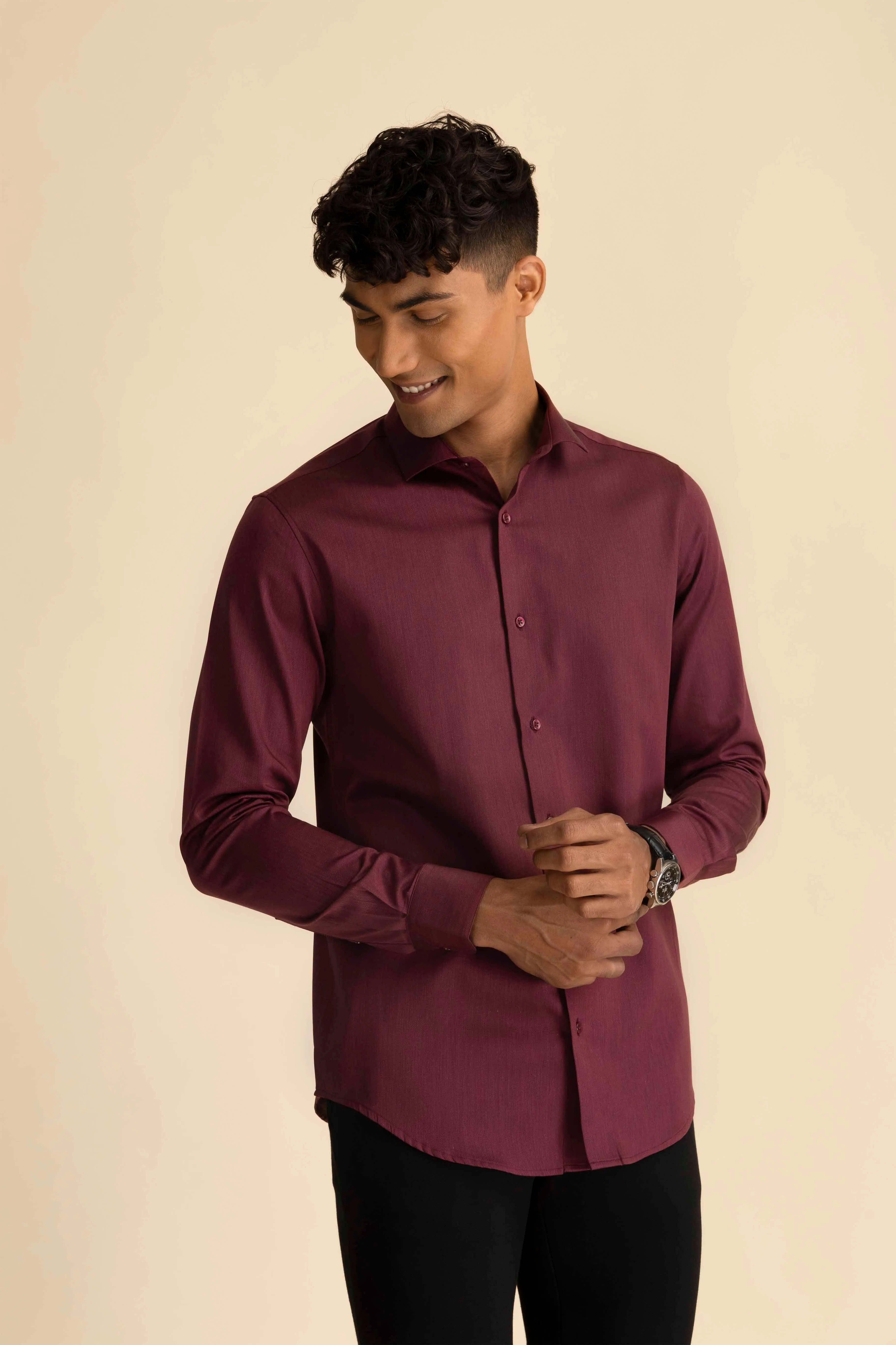 Maroon Melange Shirt