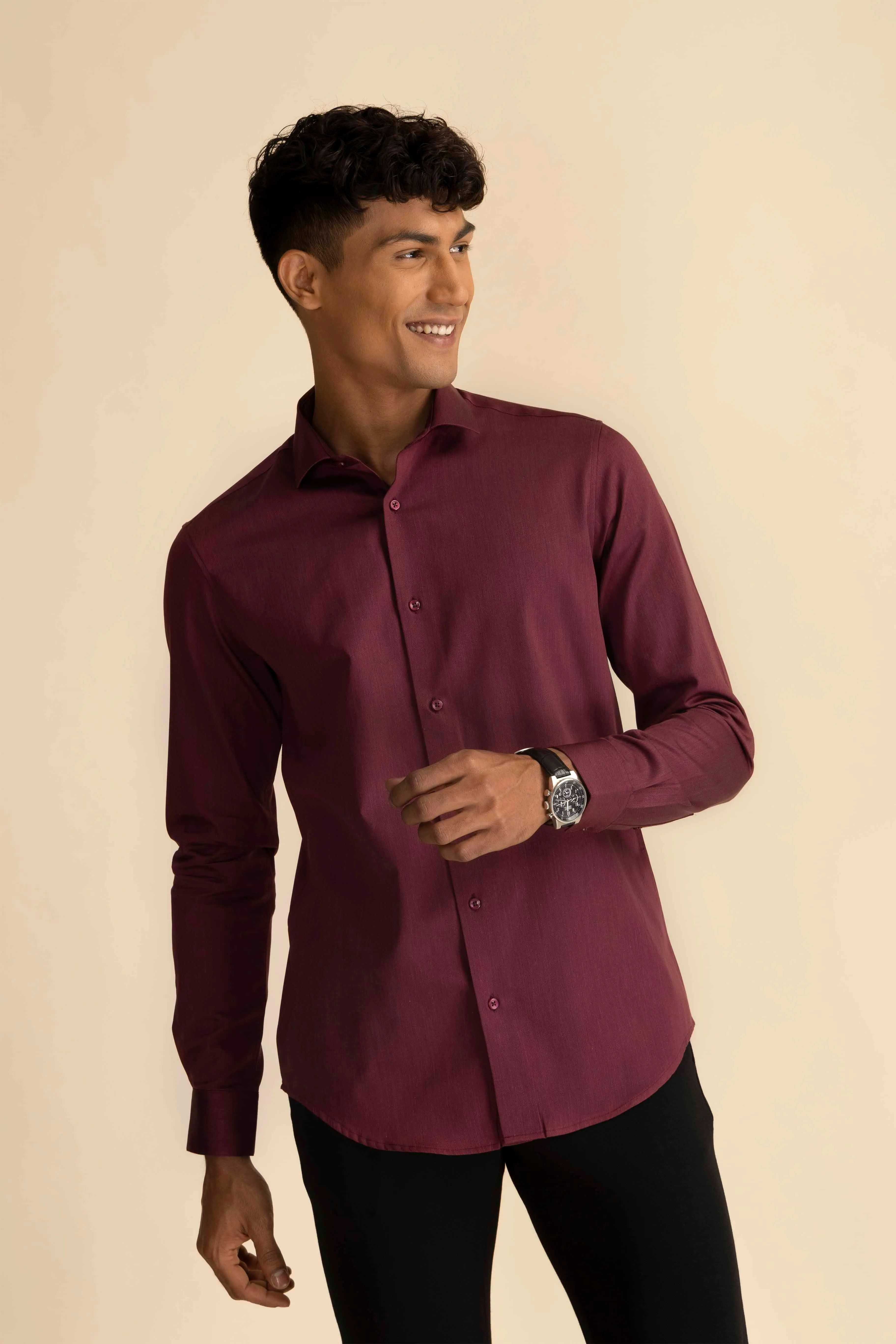 Maroon Melange Shirt