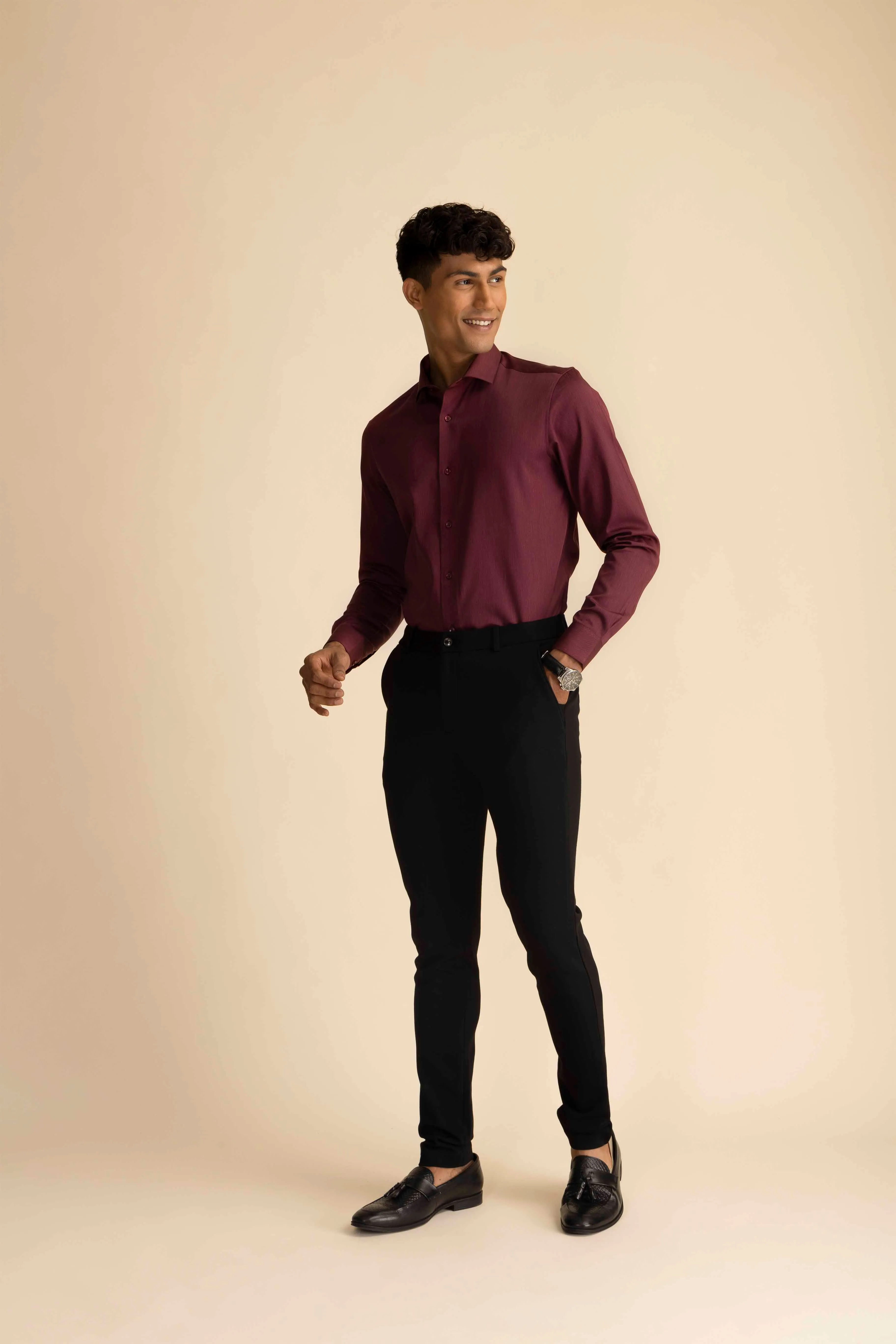 Maroon Melange Shirt