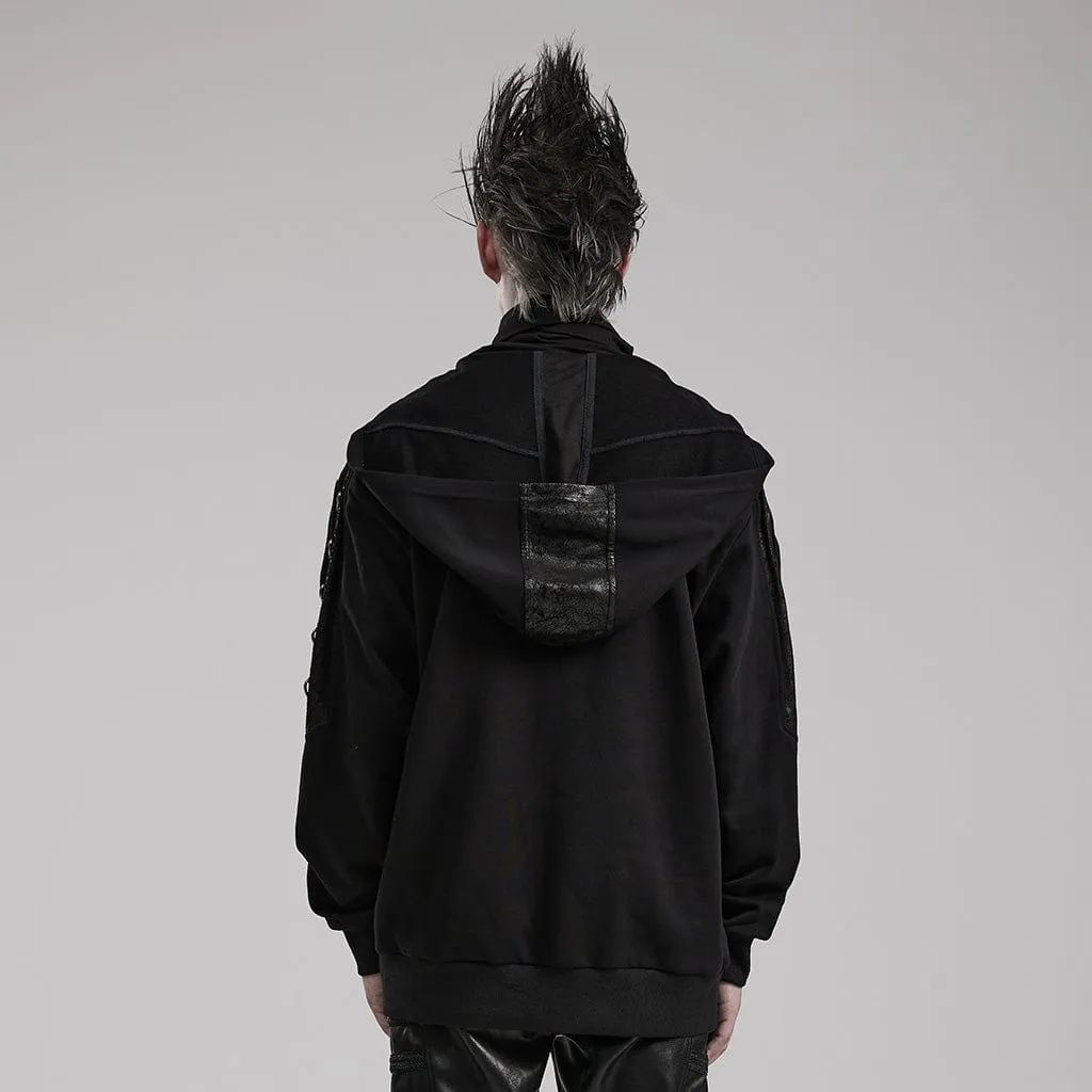 Men's Punk High Collar Loose Hoodies