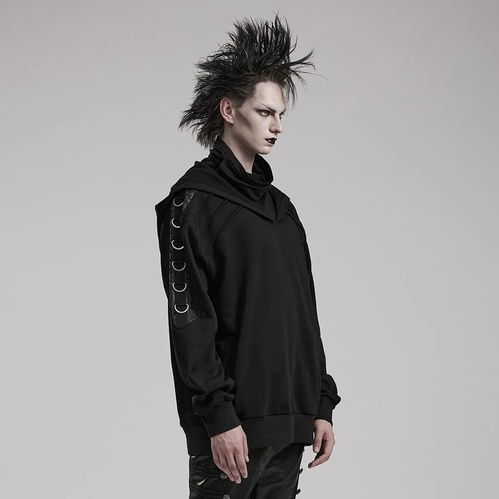 Men's Punk High Collar Loose Hoodies