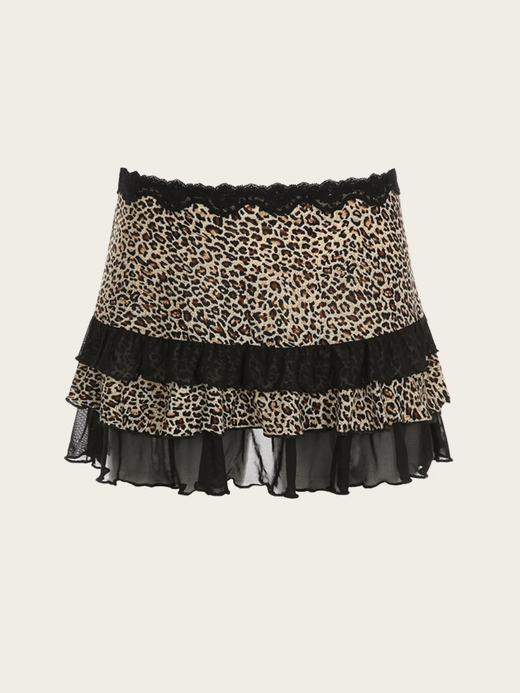 Mia Leopard Ruffle Skirt